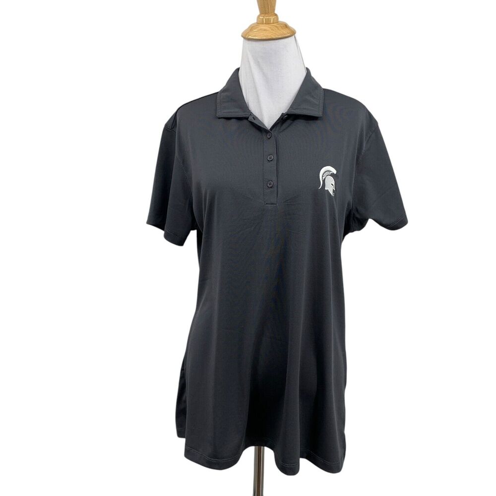 Columbia Golf Shirt Womens XL Charcoal Omni-Wick Michigan State Spartans Logo
